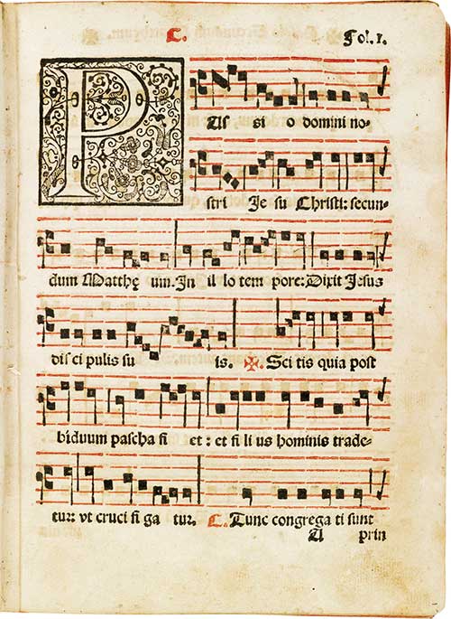 Page from a manuscript showing a music score.