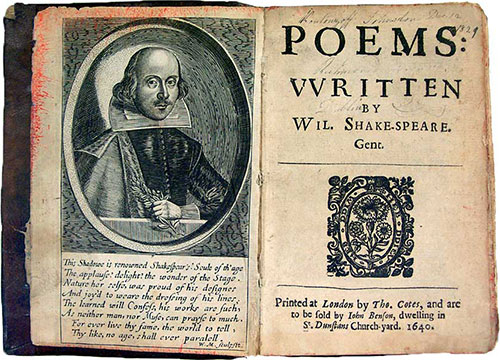 Title pages of Shakepseare's Poems