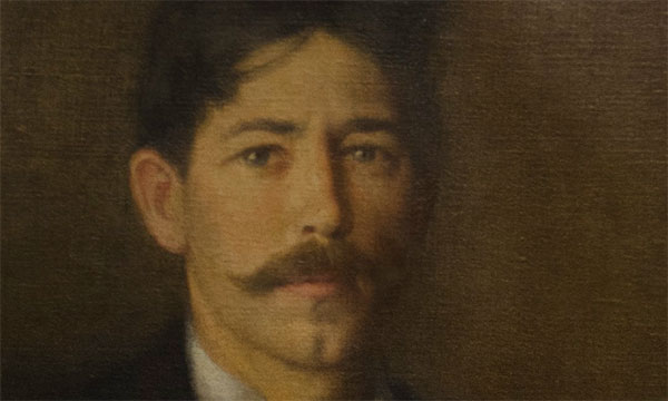 Painted self-portrait of Edgar Scudder Hamilton
