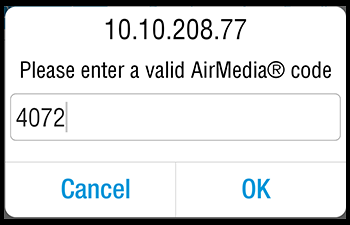 AirMedia Code Screen