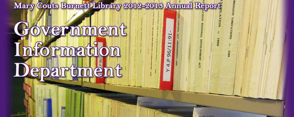 Government Information Department | MCB Library 2012-2013 Annual Report