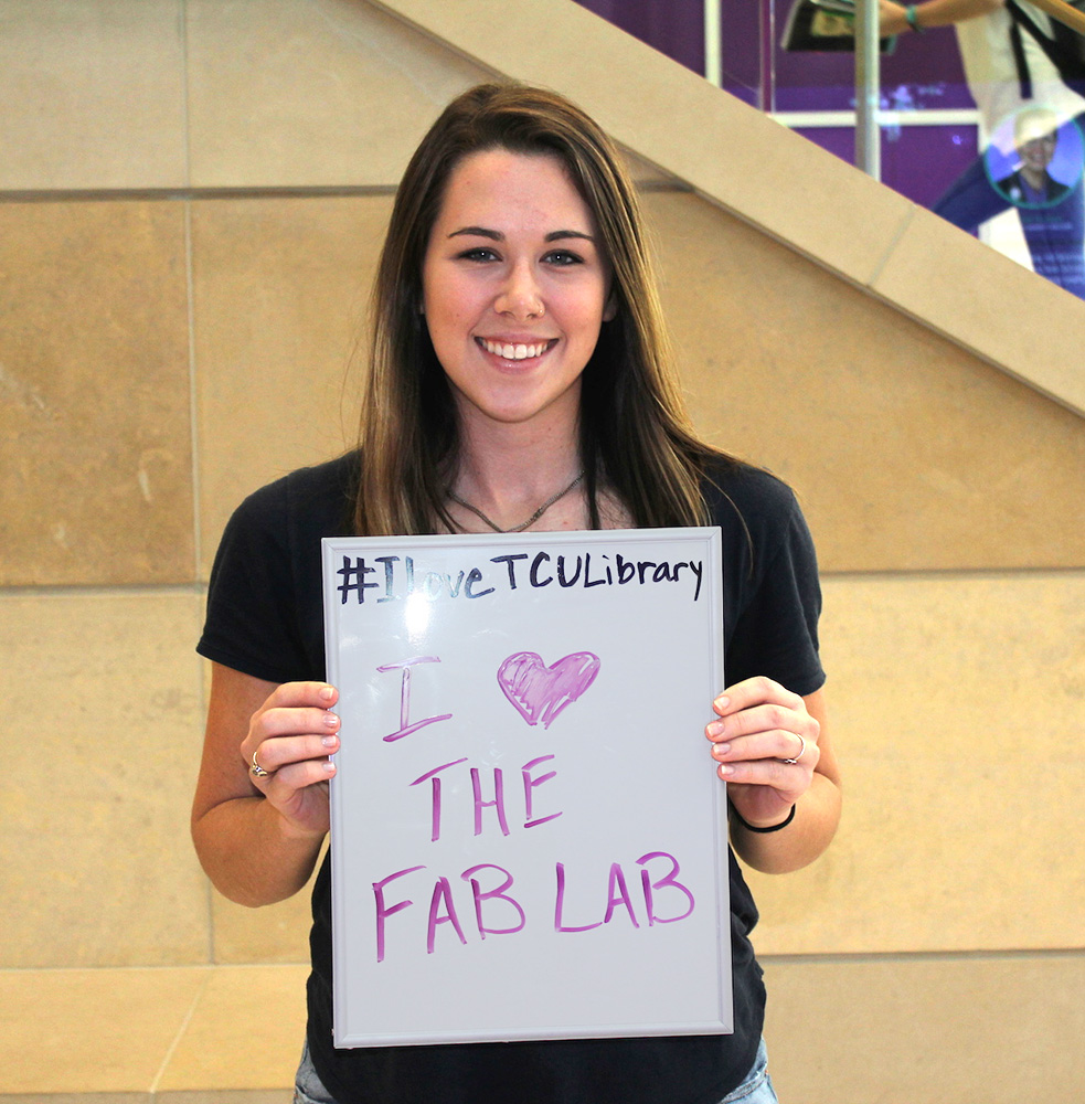 Valentine's Day event during which students said why they love the TCU Library.
