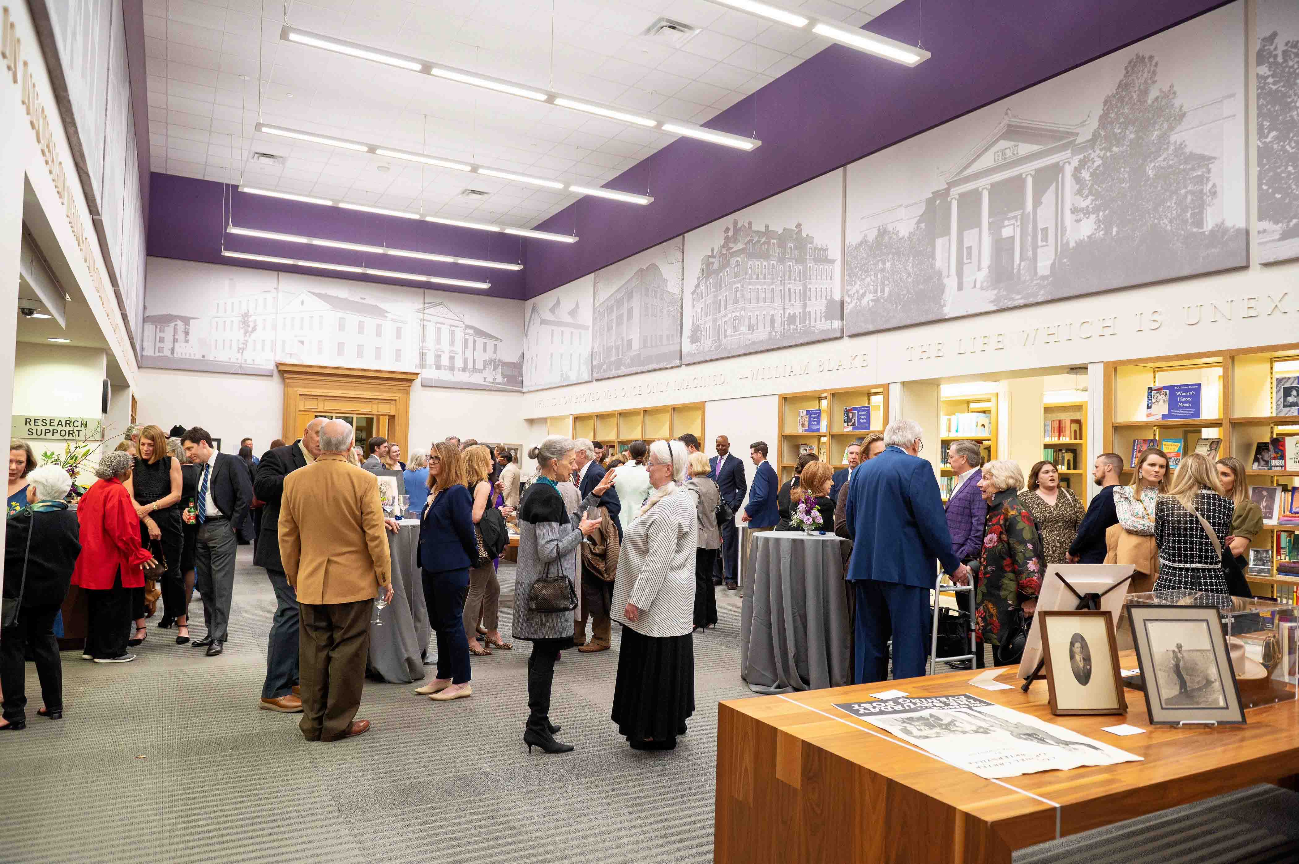 Guests mingling in the the Reference Reading Room
