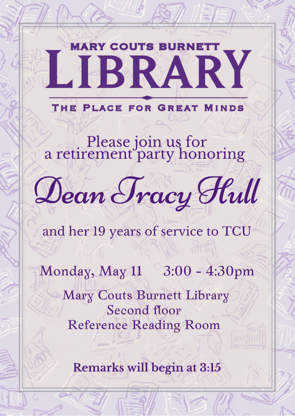 Tracy Hull's Retirement Celebration Invite
